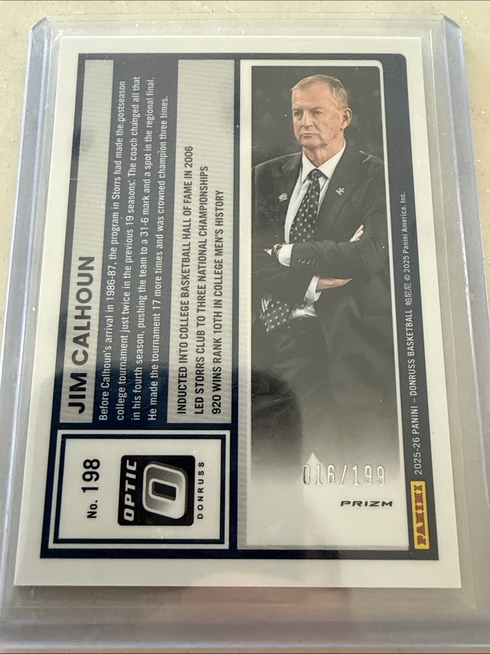 Jim Calhoun Trading Card - Picture 2 of 2